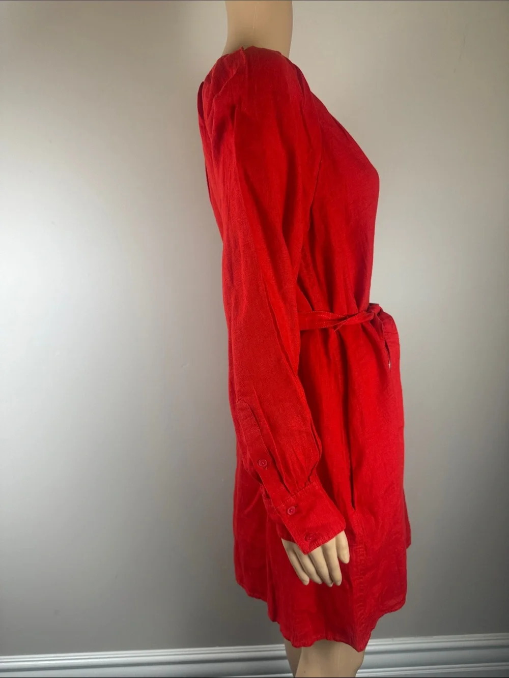 J.Crew Red Linen Cabana Mini Dress NWOT